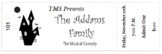 Customizable Numbered Tickets for The Addams Family Theatr