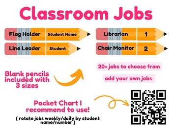 Preview of Customizable Pencil Classroom Jobs