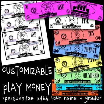 play money template customizable