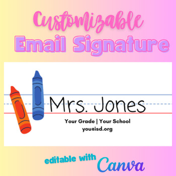 Preview of Customizable Primary School Teacher Email Signature