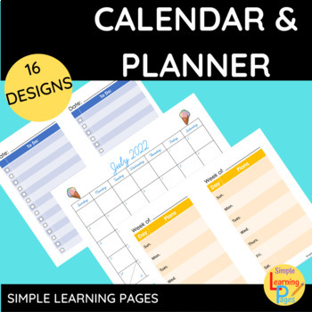 Preview of PRINTABLE CALENDAR & PLANNER ~ FREE YEARLY UPDATES!!