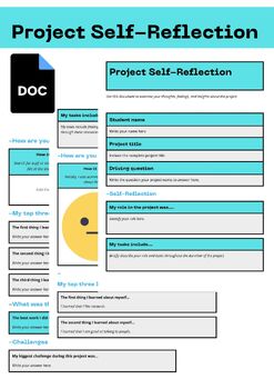 Preview of Customizable Project Self-Reflection Template for Google Docs (2024)