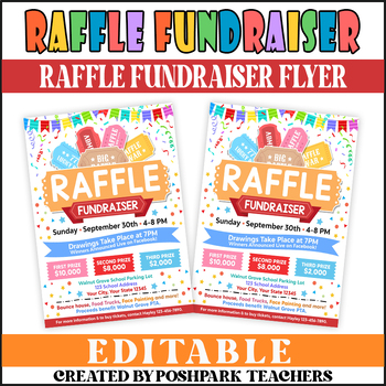 Customizable Raffle Fundraiser Flyer | DIY Raffle Invitation Template