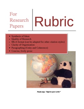 Preview of Customizable Research Paper Rubric
