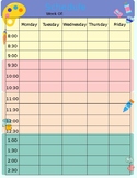 Customizable Schedule for the Week