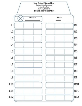 Customizable School Bus Seating Chart By Melissa O Brien Tpt