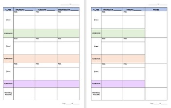 Customizable Secondary School Teacher Lesson Planner Combo Pack | TPT