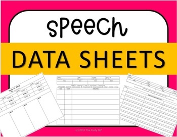 Preview of Customizable Speech Therapy Data Sheets