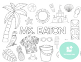 Customizable Summer Coloring Page