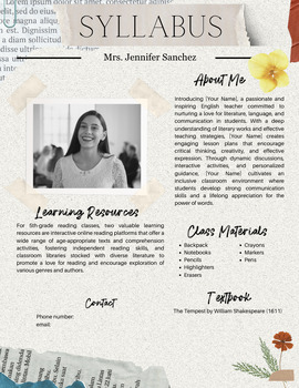 Preview of Customizable Syllabus Template: Engage and Inform Your Students and Parents