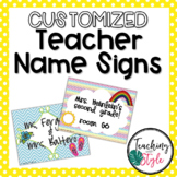 Customizable Teacher Name Signs