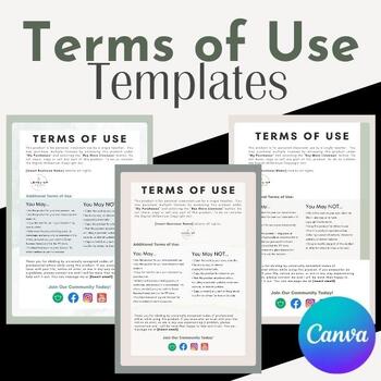 Preview of Customizable Terms of Use || 3 Templates
