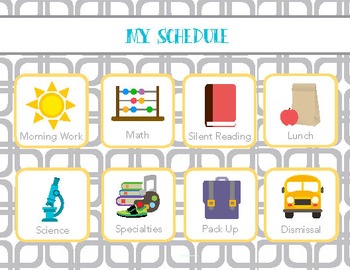 Visual Schedule with Student Version by Elementary School Psych | TpT