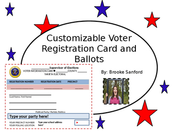Preview of Customizable Voter Registration Cards and Ballots