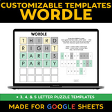 Customizable WORDLE Templates for Google Sheets (3, 4, & 5
