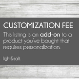 Customization fee (add-on product)