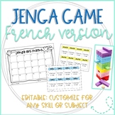Editable Color Jenga Game Cards and Recording Sheets in French