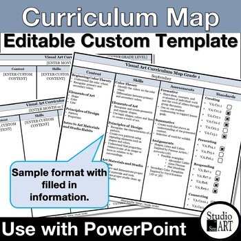 Preview of Customize and Edit Visual Art Curriculum Map Scope and Sequence Template
