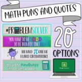 Math Quotes and Puns Google Classroom Banners/Headers