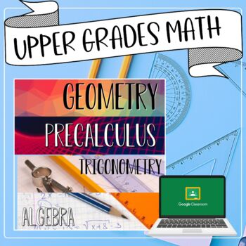 Preview of Upper Math Google Editable Classroom Banners