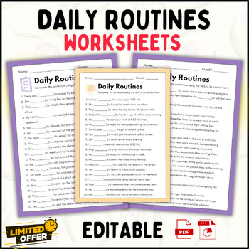 Preview of Customizing My Day: My Day in Review Worksheets for All Editable (PPT + PDF)