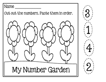 Kindergarten Math Worksheets - Cut And Paste by Lily B Creations