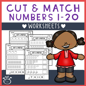 Preview of Cut & Match Numbers 1-20 Worksheets