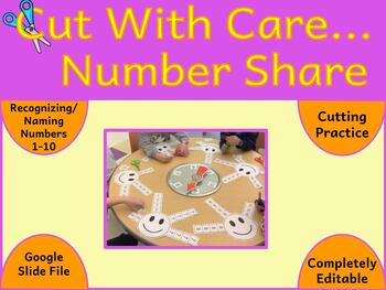 Preview of Cut My Hair, Number Share Game- Preschool Number/Cutting Assessment