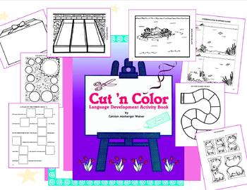 Preview of Cut 'N Color Language Development Activity Book