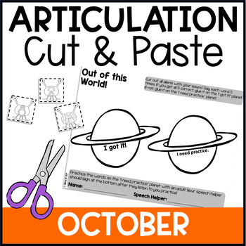 Preview of Cut & Paste Articulation for Speech Therapy - October