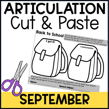 Preview of Cut & Paste Articulation for Speech Therapy - September