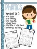 "Zoo Phonics" Inspired Alphabet Worksheet Set 3: Beginning