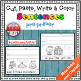 Sight Word Sentence Read, Write, and Cut and Paste Workshe