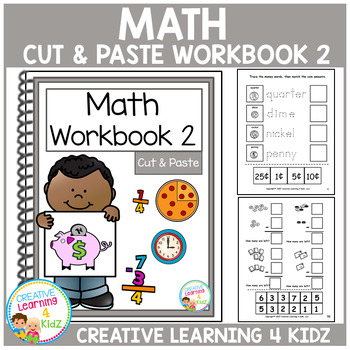 Preview of Cut & Paste Math Workbook 2 ABA Autism