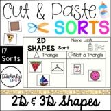 Cut & Paste Sorts - 2D & 3D Shapes