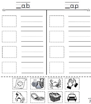 cut and paste spell phonics picture sorting worksheet