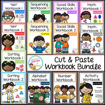 Preview of Cut & Paste Workbook Bundle {Complete Set} Autism Special Education