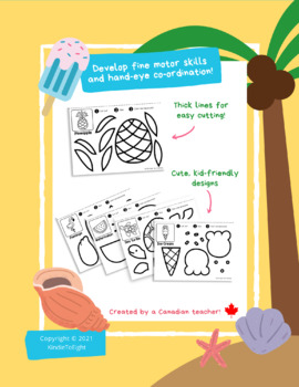 Strengthen Scissor Skills with Fun Summer Cutting Cards (Printable)