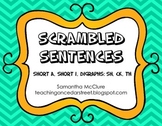 Scrambled Sentences: Short A, Short I, & Digraphs CK, SH, TH