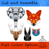 Cut and Assemble Geometric Animal Masks with Full Color an