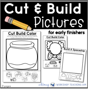 Preview of Cut and Build Pictures Workbook for Early Finishers - From Imagination Bundle