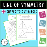 Cut and Fold Lines of Symmetry Shapes Worksheets 2nd 3rd 4
