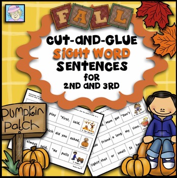 Preview of Fall Activities 2nd Grade 3rd Grade Sight Word Sentences