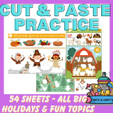 Cut and Glue Practice / 51 Craft Activities worksheets (Mo