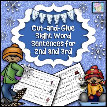 Preview of Winter Activities for 2nd and 3rd Grade Cut-and-Glue Sentences