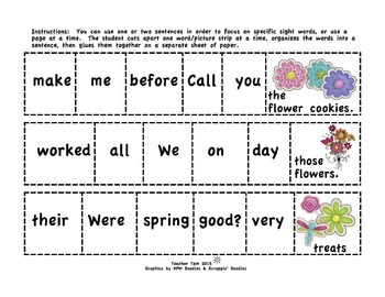 Spring Activities 2nd Grade & 3rd Grade | Sight Word Sentences 2nd & 3rd