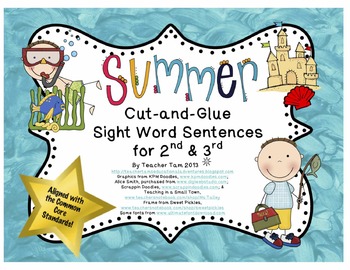 Preview of Summer Sight Words 2nd 3rd | Sight Word Sentences 2nd 3rd Grade