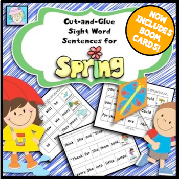 Preview of Spring Activities Sight Words Kindergarten 1st Grade with Boom Cards