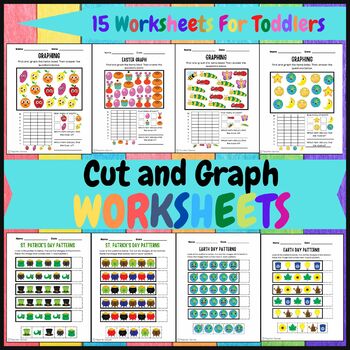 Preview of Cut and Graph Worksheets For Toddlers