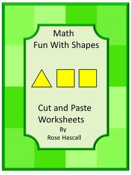 Shapes Activities Kindergarten Math Cut and Paste Worksheets